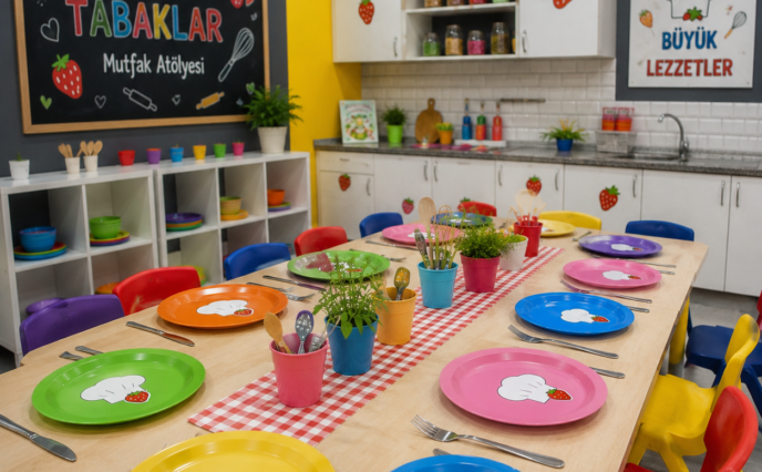 🍓 Renkli Tabaklar – Mutfak Atölyesi